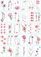 Load image into Gallery viewer, 30 Pieces/set Small Luxury Temporary Tattoo Sticker Colorful Drawing Flower Cute Body Tatoo For Kids Adults