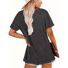 Load image into Gallery viewer, Print Crew Neck T-shirt, Casual Short Sleeve Top
