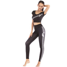 Load image into Gallery viewer, Printed navel short-sleeved quick-drying dance dress