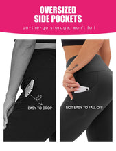 Load image into Gallery viewer, Cropped High-Rise Yoga Pants – Diagonal Pockets & Variegated Print