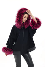 Load image into Gallery viewer, Saga®Furs Silver Fox Cashmere Blend Coat