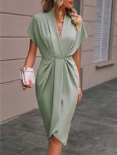 Load image into Gallery viewer, Pleated A-Line Midi Dress – V-Neck Sleeveless Summer Dress