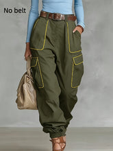 Load image into Gallery viewer, Women's High Waist Multi-Pocket Cargo Work Pants – Tapered Trousers