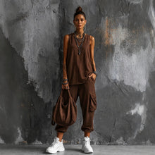 Load image into Gallery viewer, Women's Sleeveless Tank Top & Cropped Ankle Pants Set