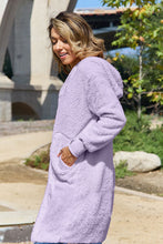 Load image into Gallery viewer, Red Double Take Full Size Hooded Teddy Bear Jacket with Thumbholes Ultra-Cozy & Stylish Comfortable Outerwear