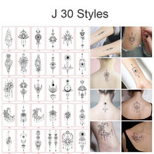 Load image into Gallery viewer, 30pcs Temporales Sexy Fake Tattoo For Hands Arm Body Waterproof Luxury Different Small Colorful Stylish Womens Kids Tattoos