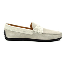 Load image into Gallery viewer, 31-160-WHT MONZA Sueded Calfskin with Crocodile Driver, White