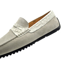 Load image into Gallery viewer, 31-160-WHT MONZA Sueded Calfskin with Crocodile Driver, White
