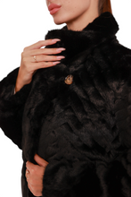 Load image into Gallery viewer, Kaia Eco-Fur Down Fill Coat in Black