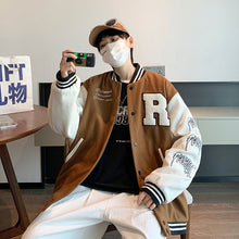 Load image into Gallery viewer, New Elegance Spring Autumn Coat Baseball Bomber Jacket Loose Letter R Men Women Couples Tops Plus Size Jackets Streetwear