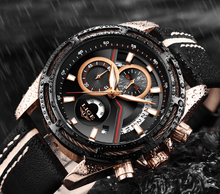 Load image into Gallery viewer, Men's Waterproof Sports Watch With Leather Belts, Chronometers Day View Fluorescent Pointers Unique Design Perfect Gift