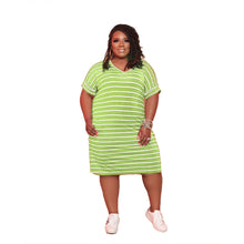 Load image into Gallery viewer, Striped Printed Dress Plus Size Women's Clothing