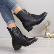 Load image into Gallery viewer, British Style High-Top Zipper Leather Boots — Women’s Trend Fashion Boots