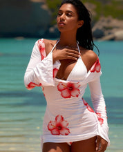 Load image into Gallery viewer, Women's 3-Piece Swimsuit Set – V-Neck Long Sleeve Wrap Skirt