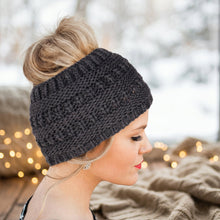 Load image into Gallery viewer, Ponytail Beanie Headwrap with Ear Warmer