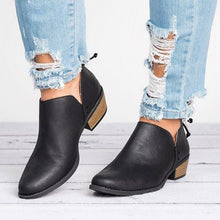 Load image into Gallery viewer, Women's Retro Chunky Heel Ankle Boots – Block Heel Faux Suede