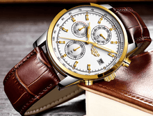 Load image into Gallery viewer, Men's Waterproof Watch With Chronometers Date Display And Fluorescent Pointers Excellent Look Perfect Gift