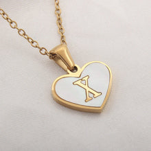 Load image into Gallery viewer, 26 Letter Heart-shaped Necklace White Shell Love Clavicle Chain Fashion Personalized Necklace For Women Jewelry Valentine's Day