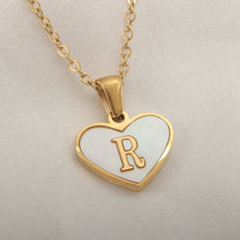 Load image into Gallery viewer, 26 Letter Heart-shaped Necklace White Shell Love Clavicle Chain Fashion Personalized Necklace For Women Jewelry Valentine's Day