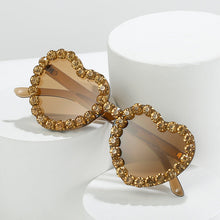 Load image into Gallery viewer, Peach Heart Rhinestone Sunglasses – Y2K INS Style