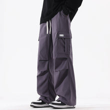 Load image into Gallery viewer, Couple American Retro High Street Fashionable Pleated Straight Cargo Pants