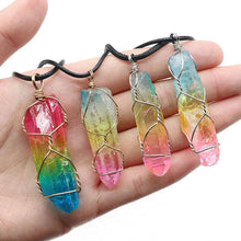 Load image into Gallery viewer, Hot Selling Stone Crystal Pillar Tree Of Life Pendant Ins Fashion Necklace