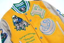 Load image into Gallery viewer, F1021 "SAINTS" Wool Varsity Jacket - Wheat
