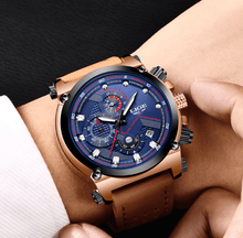 Load image into Gallery viewer, Men's Waterproof Modern Watch With Leather Belts, Stainless Steel Case Excellent Look Perfect Gift
