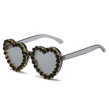 Load image into Gallery viewer, Peach Heart Rhinestone Sunglasses – Y2K INS Style