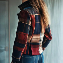 Load image into Gallery viewer, Vintage Stand Collar Blazer with Single-Row Buttons — Tailored Women’s Jacket