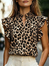 Load image into Gallery viewer, Women's Retro Ruffle-Trim Printed Sleeveless Top