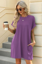 Load image into Gallery viewer, Short Sleeve Mini Dress with Pockets Casual & Stylish Everyday Wear
