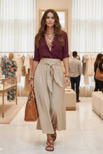 Load image into Gallery viewer, Button-Down Shirt & High-Waist Tie Skirt Two-Piece Set