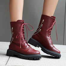 Load image into Gallery viewer, Women’s Chunky Heel Mid-Calf Dr. Style Boots – Large Size Fall & Winter Boot