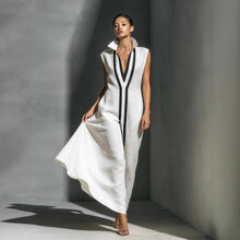 Load image into Gallery viewer, Women's V-Neck Color-Block Sleeveless A-Line Maxi Dress – 4 Colors XS–2XL