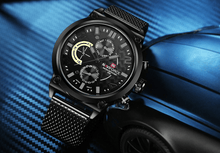 Load image into Gallery viewer, Men's Multifunction Analog Quartz Watches Waterproof Wrist Watch With Stainless Steel Mesh Band Excellent Design Perfect Gift