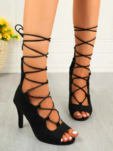 Load image into Gallery viewer, Elegant Lace-Up : High Heel Sandals