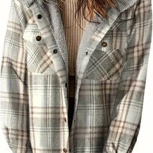 Load image into Gallery viewer, Women's Plaid Button-Up Long Sleeve Jacket