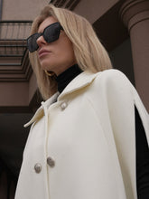 Load image into Gallery viewer, Paris Cashmere Bland Cape in Ivory