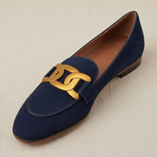 Load image into Gallery viewer, Women's Retro Metal Buckle Suede Loafers – Platform Chunky Heel Slip-On