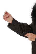 Load image into Gallery viewer, Genuine Silver Fox Fur Trim Down Coat