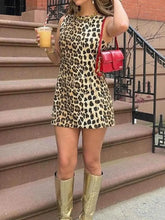 Load image into Gallery viewer, Leopard Print Sleeveless : Mini Dress
