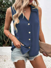 Load image into Gallery viewer, Women's Solid-Color Sleeveless Loose Vest Top – Button Detail
