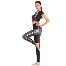 Load image into Gallery viewer, Printed navel short-sleeved quick-drying dance dress