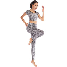 Load image into Gallery viewer, Printed navel short-sleeved quick-drying dance dress