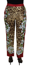 Load image into Gallery viewer, Dolce & Gabbana Multicolor Leopard Flora Printed Mid Waist Trouser Pants
