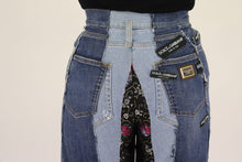 Load image into Gallery viewer, Dolce & Gabbana Multicolor Patchwork DG Fashion Wide Leg Denim Pant