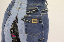 Load image into Gallery viewer, Dolce & Gabbana Multicolor Patchwork DG Fashion Wide Leg Denim Pant