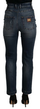 Load image into Gallery viewer, Dolce & Gabbana Blue Denim Crystal Embellished Pants Jeans