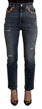 Load image into Gallery viewer, Dolce & Gabbana Blue Denim Crystal Embellished Pants Jeans